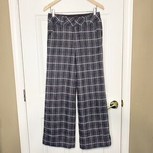 Vintage Free People Y2K Wool Blend Gray Black Tweed Dress Pants Wide-Leg Size 2